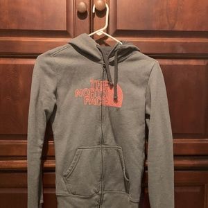 The North Face grey zip up fleece Size XS